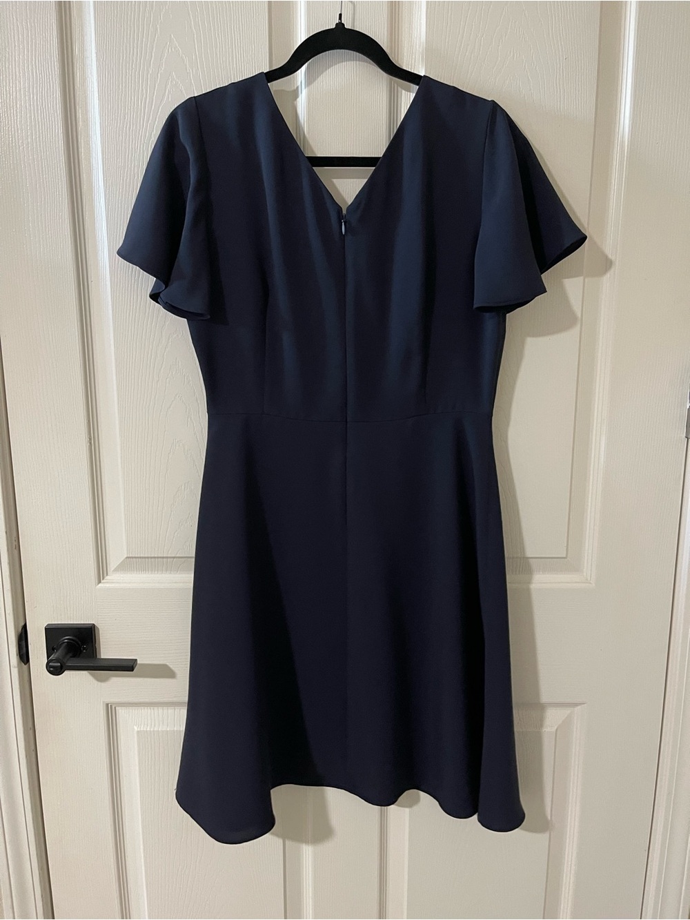 UNIQLO Women’s V-Neck Flutter Sleeve Dress in Navy - Picture 3 of 6